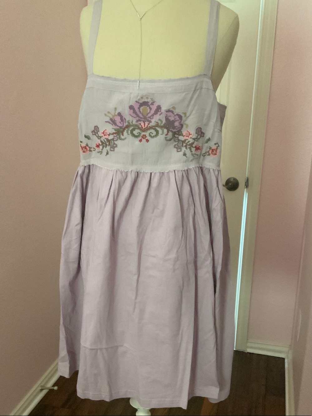 NATURAL LIFE Lavender Embroidered Midi Skirt
